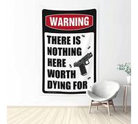QGDC Tapastry'S Wall Hanging Warning There Is Nothing Here Worth Dying For Tapestry Funny House Decor Coquette Room Decor(100X150CM)