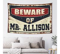 QGDC Tapestries Beware Of Mr. Allison Tapestry Funny Bedroom Decor Beer Decorations For Man Cave(100X150CM)