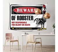 QGDC Tapestry For Wall Chicken Warning Tapestry Home Decor Men Backyard Bar Decor(100X150CM)
