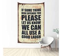 QGDC Tapestry With Words If Something Offends You Please Let Us Know We Can All Use A Good Laugh Tapestry Dorm Art Funny Tapestries(100X150CM)