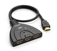 QGECEN 4K HDMI Switch 3 Port, 3 In 1 Out HDMI Switcher with HDMI Cable