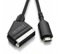 QGECEN HDMI to SCART Converter Cable 1m, USB Powered for Old PAL/NTSC TVs | 1080P HDMI Input to SCART Output, Compatible with Apple TV, Sky Q, PS4, Xbox, Nintendo Switch, TV Box, PC, Blu-ray/DVD