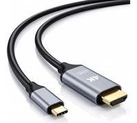 QGECEN USB C to HDMI Cable 2m, 4K@30Hz, Type C to HDMI Adapter | Thunderbolt 3/4/5 compatible, aluminium shell, gold-plated; MacBook Pro M5/M4/M3, iPhone 17/16/15, Galaxy S26/S25, Steam Deck