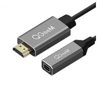 QGeeM HDMI Single to Mini DP Converter Adapter Cable UHD 4K@30Hz Plug and Play for PC Laptop