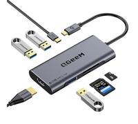 QGeeM USB C Hub, USB 4k to HDMI Adapter, 7 in 1 USB-C Dongle with 100W PD, USB 3.0, Card Reader, Compatible for MacBook iPhone 15/16 Ipad Pro max, Chromebook Laptop USB Type C Dock-Classic Grey