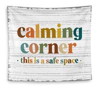 QGFM Calming Corner Classroom Tapestry, Mental Health Tapestry Wall Hanging, This Is a Safe Space Mental Health Wall Decor Blanket for Calm Down Corner Classroom Counselor Therapy Office, 50x60 Inches