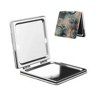 QGGHNISD Abstract Modern Makeup Mirror, Compact Double-Sided Travel Mirror With Magnifying Lens