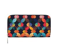 QGGHNISD Abstract Pattern Long Wallet Women Leather Zipper Clutch Purse Large Capacity Card Holder Organizer
