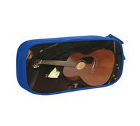 QGGHNISD Acoustic Guitar Pencil Bag, Large Capacity Double Layer with Divider Stationery Bag,Zipper Cute Printed Cosmetic Bag for School Office Travelling
