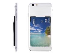 QGGHNISD Aitutaki Lagoon, Cook Islands Phone Case Card Holder, Adhesive Id Credit Card Holder for The Back of Most Smartphones