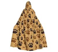 QGGHNISD Animal Footprints Halloween Hooded Cloak For Adults, Long Polyester Cape With Big Hood For Cosplay, Party, Costume
