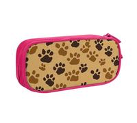 QGGHNISD Animal Footprints Pencil Bag, Large Capacity Double Layer with Divider Stationery Bag,Zipper Cute Printed Cosmetic Bag for School Office Travelling