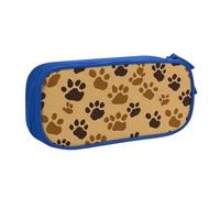 QGGHNISD Animal Footprints Pencil Bag, Large Capacity Double Layer with Divider Stationery Bag,Zipper Cute Printed Cosmetic Bag for School Office Travelling