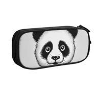 QGGHNISD Anime Panda Face Pencil Bag, Large Capacity Double Layer with Divider Stationery Bag,Zipper Cute Printed Cosmetic Bag for School Office Travelling