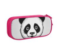 QGGHNISD Anime Panda Face Pencil Bag, Large Capacity Double Layer with Divider Stationery Bag,Zipper Cute Printed Cosmetic Bag for School Office Travelling