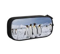 QGGHNISD Antarctica Penguins Pencil Bag, Large Capacity Double Layer with Divider Stationery Bag,Zipper Cute Printed Cosmetic Bag for School Office Travelling