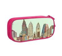 QGGHNISD Austin Texas Pencil Bag, Large Capacity Double Layer with Divider Stationery Bag,Zipper Cute Printed Cosmetic Bag for School Office Travelling