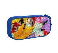 QGGHNISD Autumn Leaves Maple Pencil Bag, Large Capacity Double Layer with Divider Stationery Bag,Zipper Cute Printed Cosmetic Bag for School Office Travelling