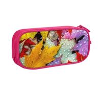 QGGHNISD Autumn Leaves Maple Pencil Bag, Large Capacity Double Layer with Divider Stationery Bag,Zipper Cute Printed Cosmetic Bag for School Office Travelling