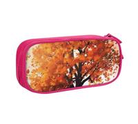 QGGHNISD Autumn Tree Pencil Bag, Large Capacity Double Layer with Divider Stationery Bag,Zipper Cute Printed Cosmetic Bag for School Office Travelling