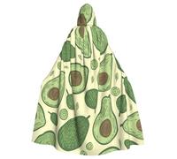 QGGHNISD Avocado2 Halloween Hooded Cloak For Adults, Long Polyester Cape With Big Hood For Cosplay, Party, Costume