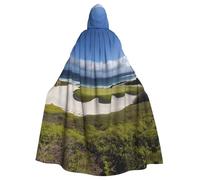 QGGHNISD Beach Golf Course Halloween Hooded Cloak For Adults, Long Polyester Cape With Big Hood For Cosplay, Party, Costume