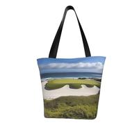 QGGHNISD Beach Golf Course Women'S Casual Shoulder Tote Bag, Large Capacity Polyester Handbag, Travel Beach Shopping Bag