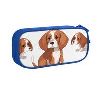 QGGHNISD Beagle Dog Pencil Bag, Large Capacity Double Layer with Divider Stationery Bag,Zipper Cute Printed Cosmetic Bag for School Office Travelling
