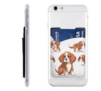 QGGHNISD Beagle Dog Phone Case Card Holder, Adhesive Id Credit Card Holder for The Back of Most Smartphones