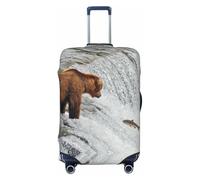 QGGHNISD Bears Fishing in River Luggage Case Protector - Scratch Resistant Elastic Travel Luggage Cover - Fits 18-32 Inch Suitcases XL