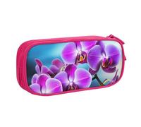 QGGHNISD Beautiful Orchid Pencil Bag, Large Capacity Double Layer with Divider Stationery Bag,Zipper Cute Printed Cosmetic Bag for School Office Travelling
