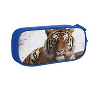 QGGHNISD Big Tiger Pencil Bag, Large Capacity Double Layer with Divider Stationery Bag,Zipper Cute Printed Cosmetic Bag for School Office Travelling
