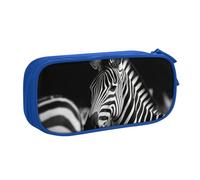 QGGHNISD Black & White Zebra Pencil Bag, Large Capacity Double Layer with Divider Stationery Bag,Zipper Cute Printed Cosmetic Bag for School Office Travelling