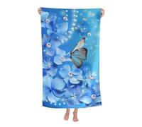 QGGHNISD Blue Butterfly Bath Towel, 130x80cm Printed Soft Skin-Friendly Quick-Dry Towel, Travel Swimming Outdoor Blanket