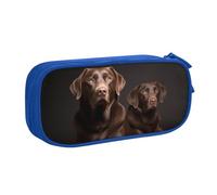 QGGHNISD Brown Labrador Retriever Pencil Bag, Large Capacity Double Layer with Divider Stationery Bag,Zipper Cute Printed Cosmetic Bag for School Office Travelling