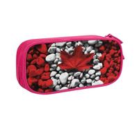 QGGHNISD Canada Flag Wallpapers Pencil Bag, Large Capacity Double Layer with Divider Stationery Bag,Zipper Cute Printed Cosmetic Bag for School Office Travelling