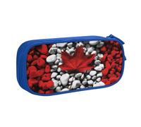 QGGHNISD Canada Flag Wallpapers Pencil Bag, Large Capacity Double Layer with Divider Stationery Bag,Zipper Cute Printed Cosmetic Bag for School Office Travelling