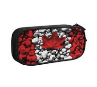 QGGHNISD Canada Flag Wallpapers Pencil Bag, Large Capacity Double Layer with Divider Stationery Bag,Zipper Cute Printed Cosmetic Bag for School Office Travelling