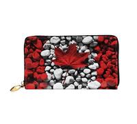 QGGHNISD Canada Flag Wallpapers Women's Long Leather Wallet with Zipper, Card Slots, Cash Pocket, Clutch Purse