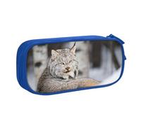 QGGHNISD Canada Lynx Pencil Bag, Large Capacity Double Layer with Divider Stationery Bag,Zipper Cute Printed Cosmetic Bag for School Office Travelling