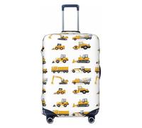 QGGHNISD Cartoon Heavy Machinery Truck Luggage Case Protector - Scratch Resistant Elastic Travel Luggage Cover - Fits 18-32 Inch Suitcases XL