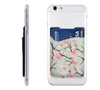 QGGHNISD Cherry Blossom4 Phone Case Card Holder, Adhesive Id Credit Card Holder for The Back of Most Smartphones