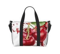 QGGHNISD Cherry Juice Crossbody Travel Bag - Water-Resistant Carry-On Handbag, Large Capacity Gym Bag