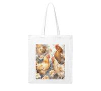QGGHNISD Chicken Duck Canvas Tote Bag Large Reusable Shopping Bag With Double-Sided Print, 41x38cm Everyday Carry Handbag