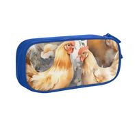 QGGHNISD Chicken Duck Pencil Bag, Large Capacity Double Layer with Divider Stationery Bag,Zipper Cute Printed Cosmetic Bag for School Office Travelling