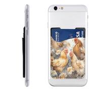 QGGHNISD Chicken Duck Phone Case Card Holder, Adhesive Id Credit Card Holder for The Back of Most Smartphones