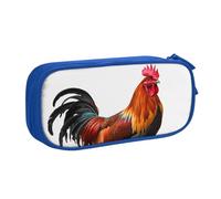 QGGHNISD Chicken Rooster Pencil Bag, Large Capacity Double Layer with Divider Stationery Bag,Zipper Cute Printed Cosmetic Bag for School Office Travelling