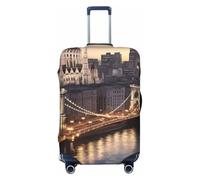 QGGHNISD City View Luggage Case Protector - Scratch Resistant Elastic Travel Luggage Cover - Fits 18-32 Inch Suitcases S