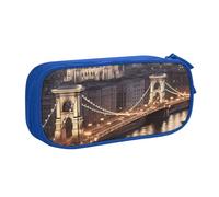 QGGHNISD City View Pencil Bag, Large Capacity Double Layer with Divider Stationery Bag,Zipper Cute Printed Cosmetic Bag for School Office Travelling