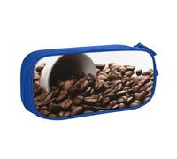 QGGHNISD Coffee Beans Pencil Bag, Large Capacity Double Layer with Divider Stationery Bag,Zipper Cute Printed Cosmetic Bag for School Office Travelling